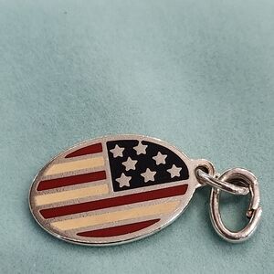 Tiffany & Co. Silver and Red Enamel Flag Charm